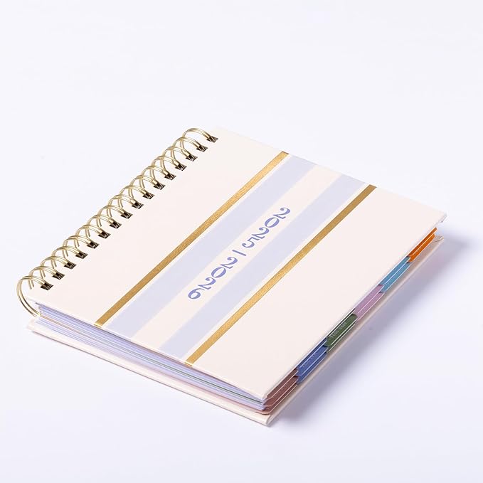 2025-2026 Eccolo Spiral Agenda Planner, Blue Gold Lines, Weekly & Monthly Pages, 18 Months, Sticker Sheets, Inspirational Quotes (7.75 x 8.75, July 2025 - Dec 2026)