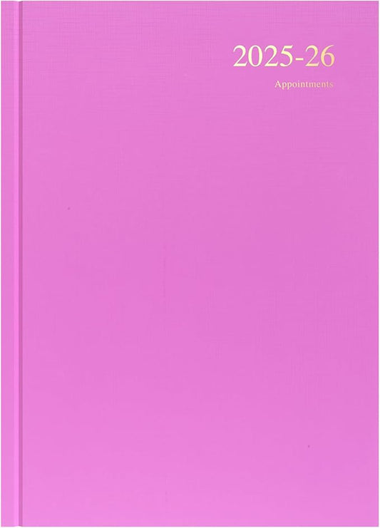 Collins 'Essentials' 12 Month Mid/Academic Year Planner, July 2025-July 2026 - ESSA41M.50-2526 - Day-to-Page Diary, A4 Hard Cover, Pink
