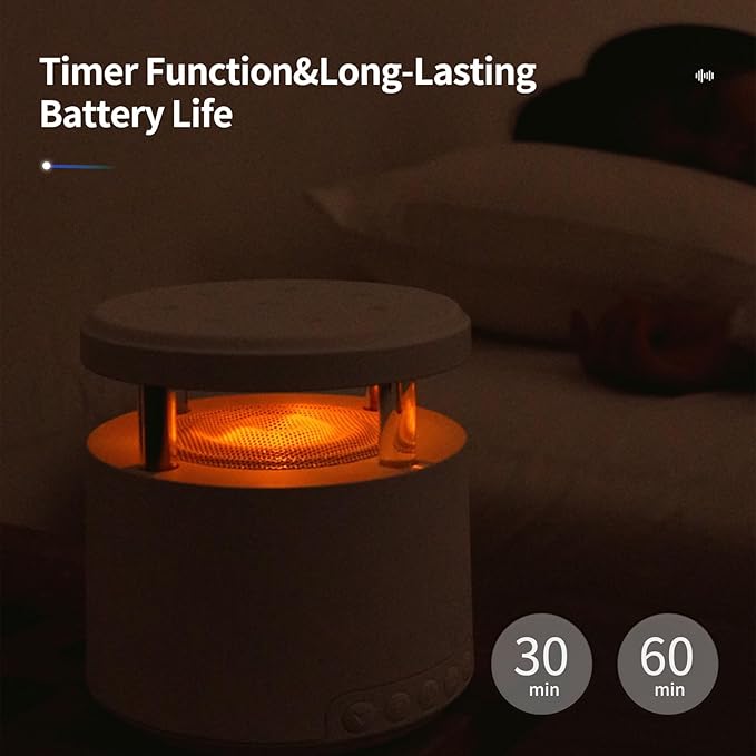 Sleep Sound Machine Night Light with Bluetooth Speaker, 24 Natural Sounds, Warm Indirect Lighting, Rechargeable 1200mAh, Timer Function, Ideal for Bedroom, Baby, and Relaxation