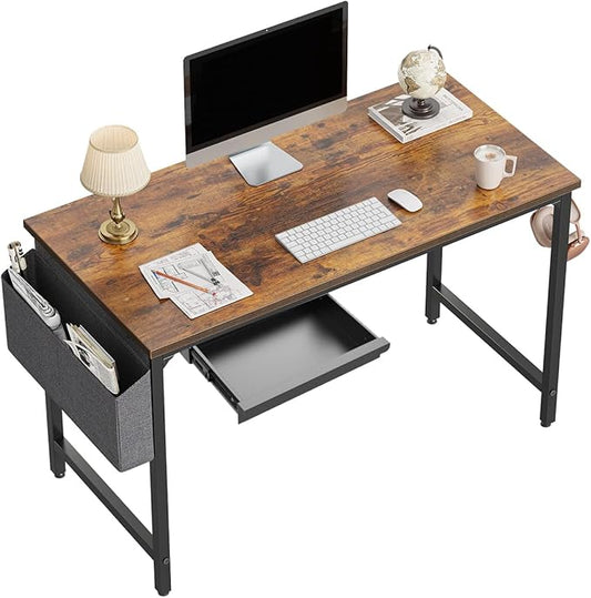 Beiyier Under Desk Sliding Drawer for Office Desk or Table, Pull-out Storage Organizer for Sit-Stand Workstation with High Crosspiece under Desktop (Black)