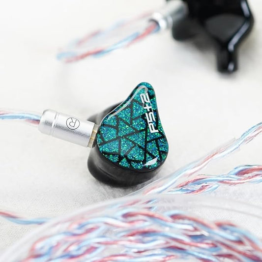 HiFiGo JUZEAR Flare IEM Cable, 6N Single-Crystal Copper & Silver-Plated Hybrid, 4μm Gold-Plated Interchangeable Plugs (3.5mm/4.4mm), High-Resolution Audio Cable for in-Ear Monitors (Rainbow Cable)