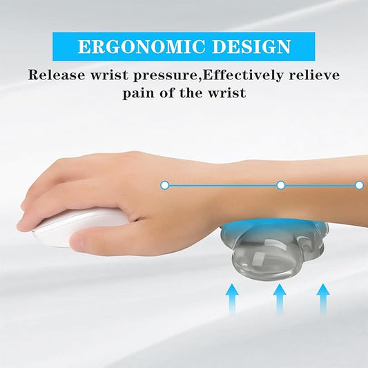 Gel Cloud Mouse Wrist Rest, Cute Wrist Support and Arm Support for Mouse Rest Typing Pain Relief,Suitable for Office/Computer/Laptop/Gaming (Transparent Gray)
