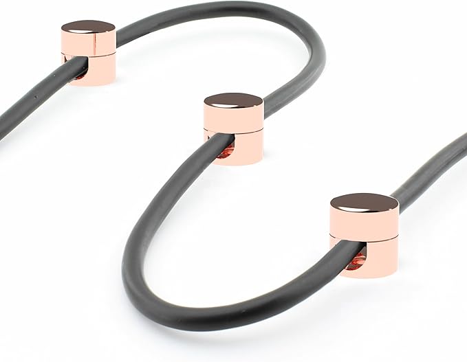 Cable Anchors for Desk Organization | Premium Aluminum Cord Organizers | Charger + Cable Management Clips for Home & Office | Stylish, Sturdy, & Functional | (3 Pack) (Copper)