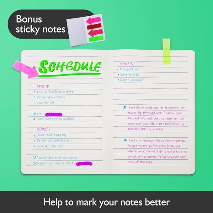 SINOBAND 4 Pieces Journals for Writing, A5 Paperback Colorful Notebooks, PU Leather Soft Cover, Lined Paper, Subject Notebooks for School and Office (Random Color)