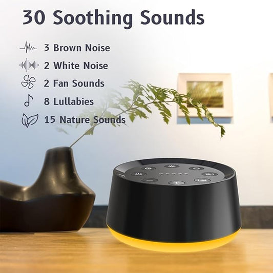 Brown Noise Sound Machine with 30 Soothing Sounds 12 Colors Night Light White Noise Machine for Adults Baby Kids Sleep Machines Memory Function 36 Volume Levels 5 Timers for Home Office Travel