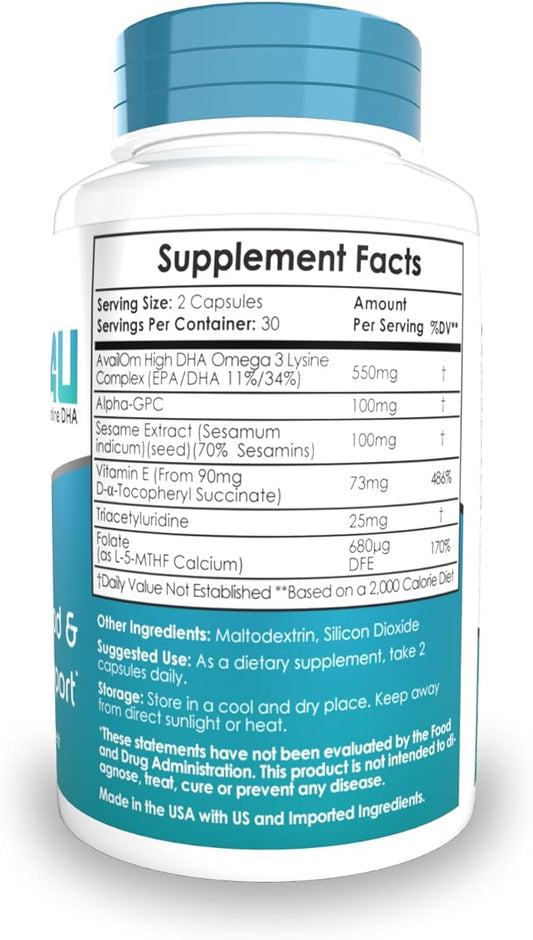 Nootropics Depot OmegaTAU Capsules | Enhanced Uridine + DHA