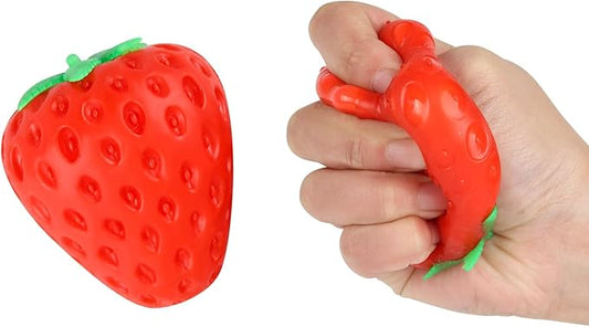 Anboor Strawberry Squishies Toy Simulation Strawberry Stress Balls Fruit Sensory Toys for Anxiety Relief