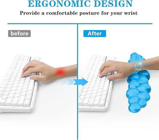 Gel Cloud Keyboard Wrist Rest, Cute Wrist Support and Arm Support Keyboard Rest for Keyboard Typing Pain Relief,Suitable for Office/Computer/Laptop/Gaming(Keyboard Wrist Rest Blue)