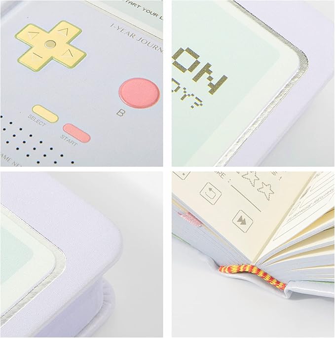 Undated Daily Planner 365 Days Notebook Game Design Pocket Organizer Appointment Book Journal Notebook A6 mini Cute Diary (Pink)