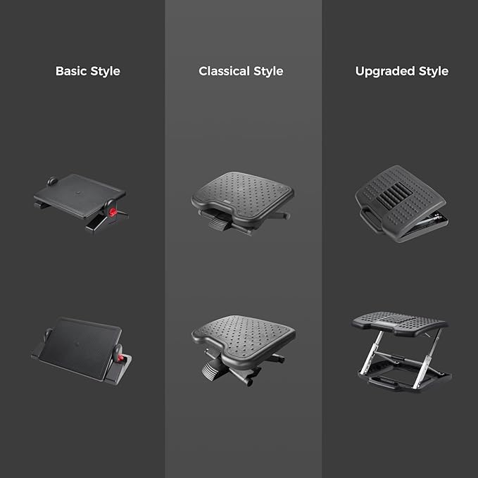 DXRacer Ergonomic Adjustable Desk Foot Rest, Foot Stools Footrest for Under Office Desk (Basic)