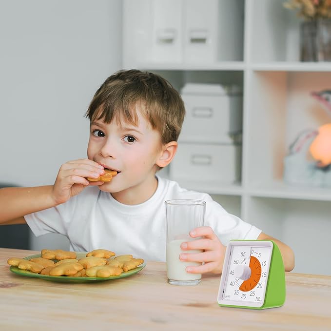 NGTeco 60 Minute Visual Countdown Timer, Classroom Visual Time for Kids and Adults - Kitchen Timer Clock, Silent Time Management Tool