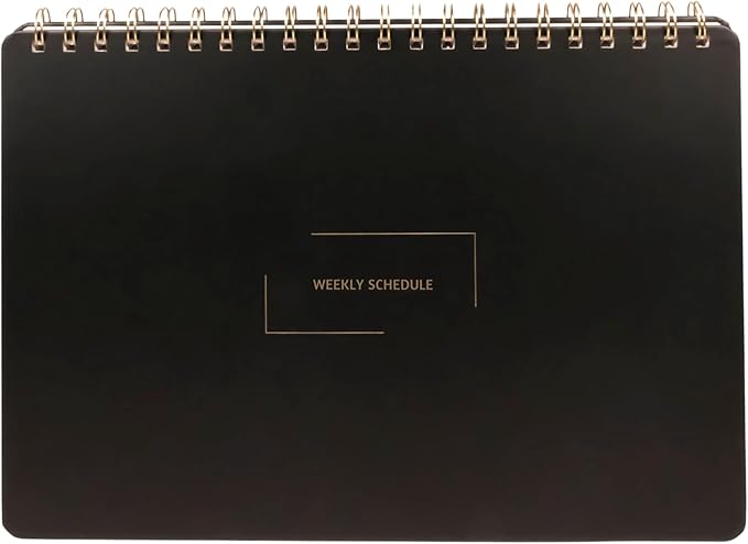 Undated Weekly Schedule | Business Planner | 8.25” x 11.75” ADHD Organizer | Premium Multi-Layout Schedule | Black | Landscape Layout