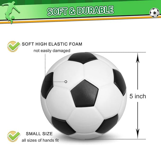 5 Inch Foam Mini Soccer Balls for Indoor Mini Soccer Hoops, Soft Squishy Soocer for Soccer Game Sets | Swimming Pool Balls Beach Balls Great Sport Gift for Adults & Kids Sensory Stress Balls 3 Pack