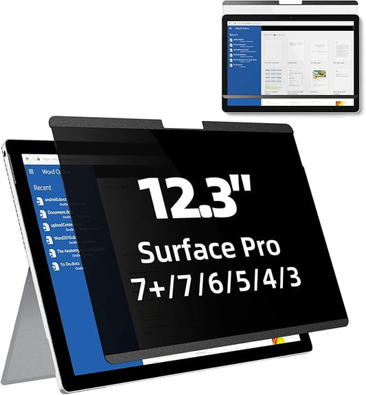 Mamol Magnetic Privacy Screen for 12.3 inch Surface Pro 7 Plus/7/6/5/4/3, Removable Anti Glare Blue Light Filter, Anti-Spy Screen Protector for Microsoft Surface Pro 7+, Pro 7, Pro 6, Pro 5, Pro 4/3