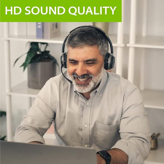 Avantree Alto Clair aptX HD Bluetooth Headset with Microphone, Mute Function, Clear Talking, Hi-Fi Music, Low Latency, Wireless Headphones with Charging Base for Computer, PC, Laptop, Skype, TV