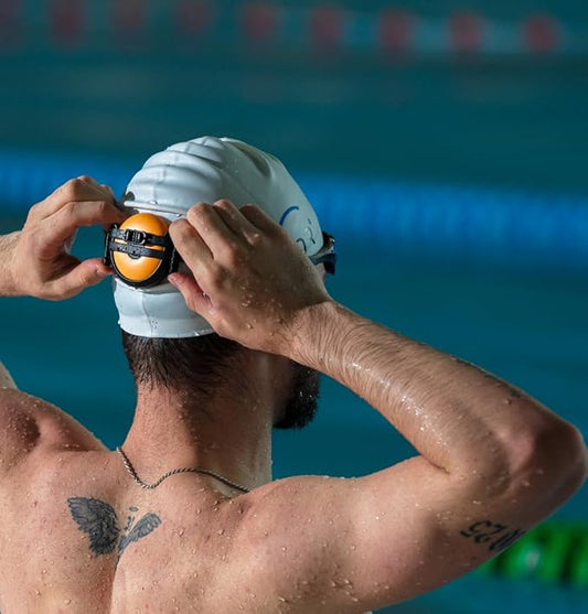 SONR Music, Open-Ear Underwater Music Player for Swimmers, Swimming Headphones, Waterproof Bone Conduction MP3 Player, Underwater Swimming Headphones with Bluetooth (Sunny)