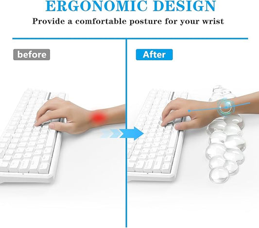Gel Cloud Keyboard Wrist Rest, Cute Wrist Support and Arm Support Keyboard Rest for Keyboard Typing Pain Relief,Suitable for Office/Computer/Laptop/Gaming(Keyboard Wrist Rest White )
