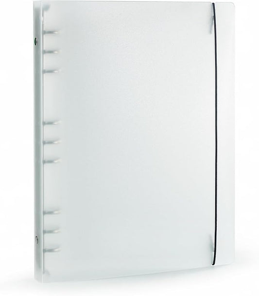 B5 9-Ring Binder Cover with Snap Button Closure, Transparent Plastic Refillable Organizer Loose Leaf Folders Notebook Shell Protector for Enhanced Document Organization (278x220mm)