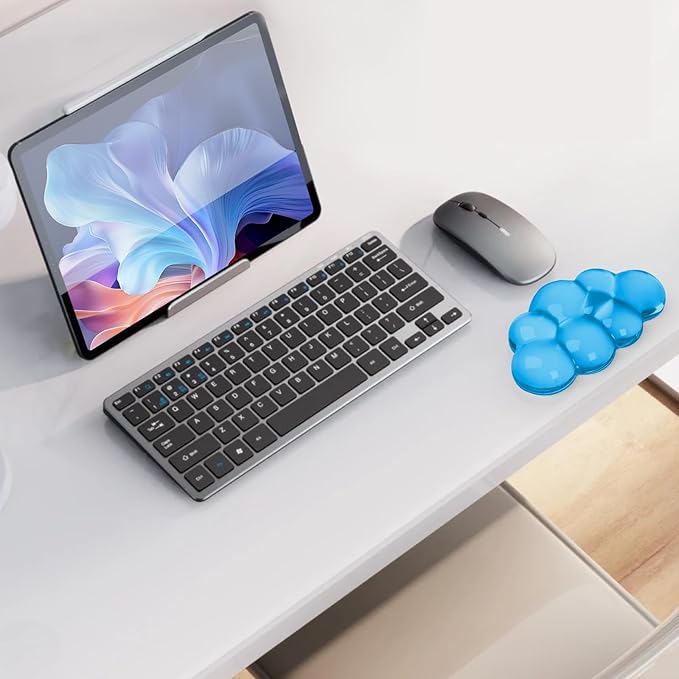 Gel Cloud Mouse Wrist Rest, Cute Wrist Support and Arm Support for Mouse Rest Typing Pain Relief,Suitable for Office/Computer/Laptop/Gaming (Transparent Blue)