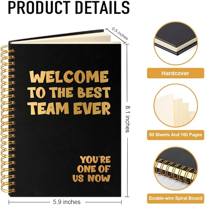 Welcome to The Best Team Ever 160 Blank Pages Spiral Notebook, New Employees Thank You Gifts, Dream Team Gifts for Colleagues, Teamwork Gifts for Staff, New Job Gifts for Coworker A