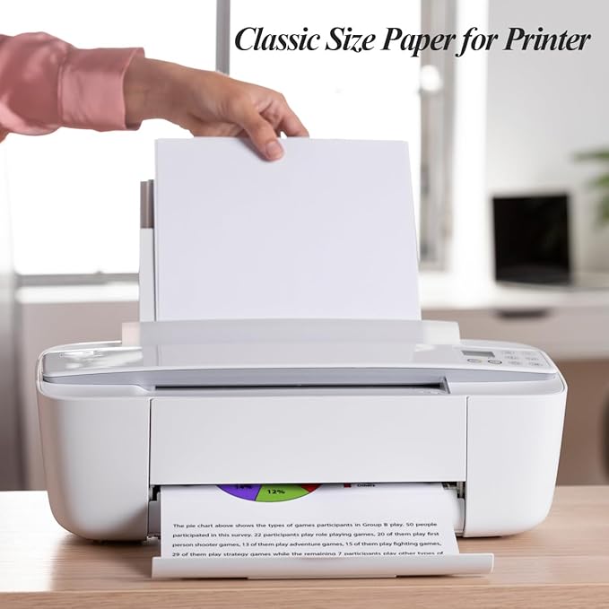 (3-Pack) 7" x 9.25" Blank Print Paper, 300Sheets/600Pages Classic Size Blank Loose-Leaf Paper, DIY Template Printing in Happy Planners