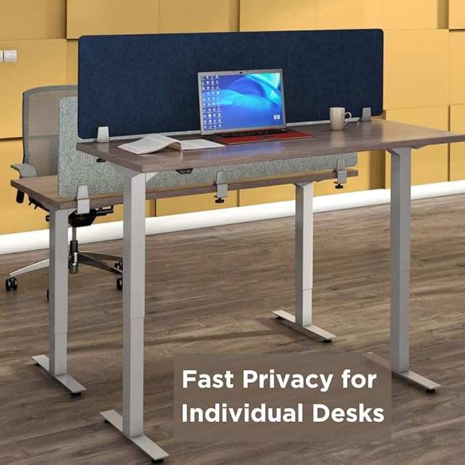Sound Absorbing Privacy Shield - Desk Divider & Cubicle Wall (Dark Blue, 60" W x 18"H)
