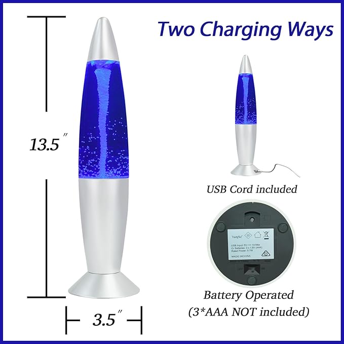 Tornado Glitter Lamp for Adults Kids Boys Girls Vortex Lights with 7 Multiple Colors Changing for Home Christmas Decoration Cool Mood Lights with USB Powered or 3AAA Battery