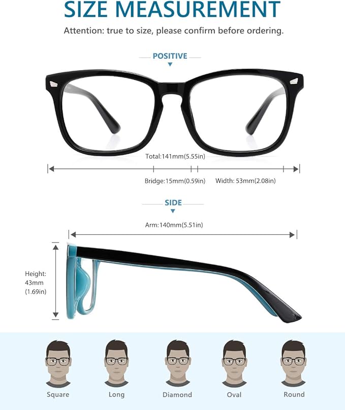 Cyxus Blue Light Glasses for Men Women Reduce Eye Strain UV Blocking for Computer Screen 8082