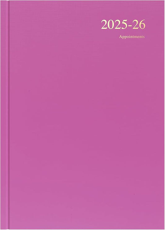 Collins 'Essentials' 12 Month Mid/Academic Year Planner, July 2025-July 2026 - ESSA41M.63-2526 - Day-to-Page Appointments Diary, A4 Hard Cover, Deep Pink