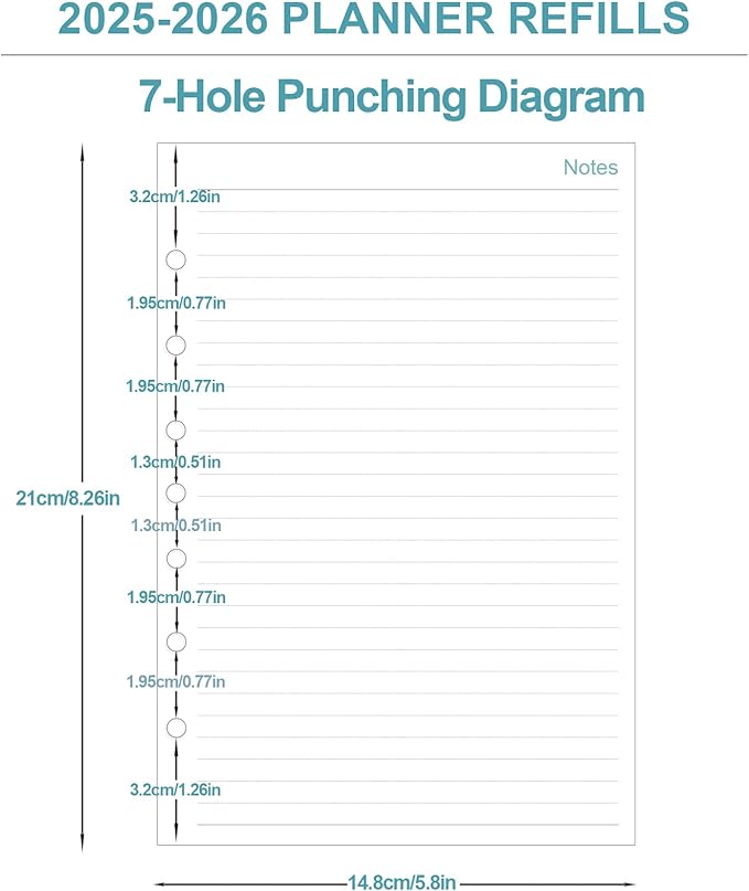 2025-2026 Planner Refills - One Page Per Day Daily & Monthly Planner, July 2025-June 2026, Prioritized, To-Do List, Notes, Appointment Schedule, 7-Hole Punched, Desk Size 4, 5.8" x 8.3"