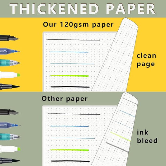 Bullet Dotted Spiral Notebook A5 with 120gsm Thick Dot Paper 160 Pages per Pack - 5.7" x 8.3" Dotted Journal with Elastic Band and Transparent Hardcover (4 Pack, A5)