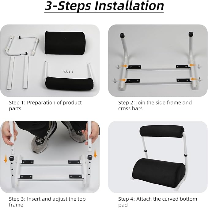 Under Desk Footrest Detachable - Leg Rest Adjustable 3 Height Positions for Under Desk, Ergonomic Foot Rest for Office or Home Use