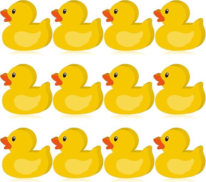 12 Pcs Rubber Duck Sticky Notes Yellow Duck Shape Notepad Removable Memo Pad for Back to School Decorations Home Classroom Office Party Decor