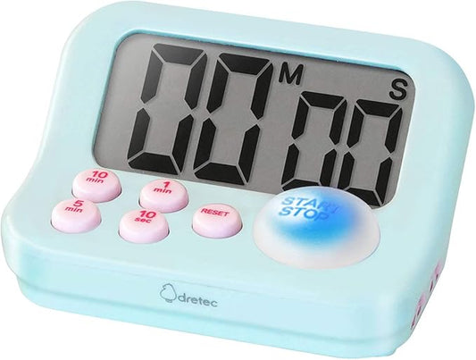 dretec pomodoro Timer, Productivity Timer, for Studying,exam, for Kids, Large Display, Large Button, Blue
