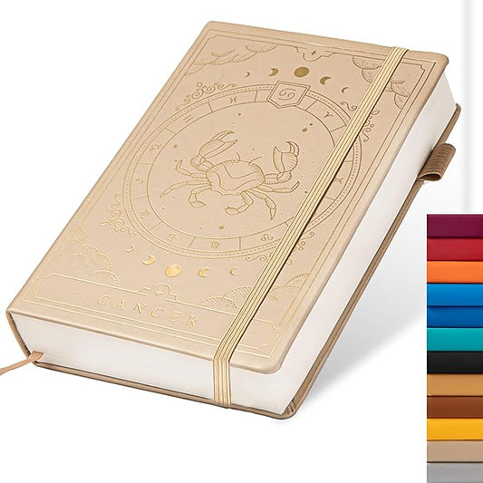 TIEFOSSI Constellations Dotted Journal Notebook-A5 Writing journals with 100gsm 400pages Paper, Hardcover Bullet Organizers Notebook for Women, Men, Teens (Cancer)