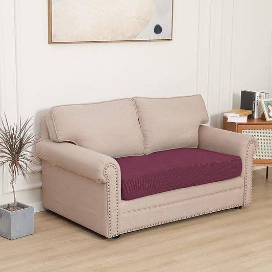 Easy-Going Stretch Loveseat Cushion Cover Sofa Cushion Furniture Protector Sofa Seat Sofa Slipcover Sofa Cover Soft Flexibility with Elastic Bottom(Loveseat Cushion, ASH Rose)