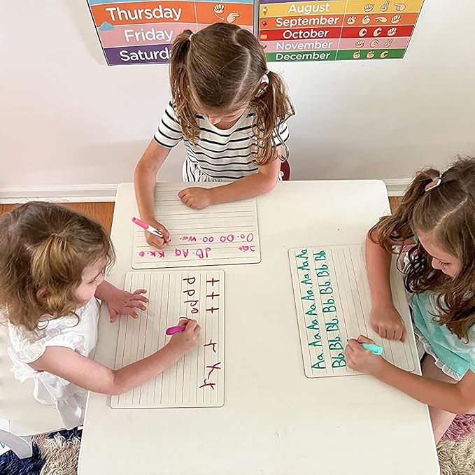 1 Small Dry Erase Board for Kids - Mini White Board for Students and Teachers - Durable and Portable Individual Whiteboard with Rounded Corners - Double Sided (9x12 Inches)