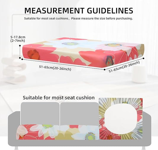8Pcs Outdoor Cushions Covers Waterproof, Patio Cushion Covers, Stretch Cushion Covers Replacement,Cushion Slipcovers, Furniture Cushion Covers (Sakura, 8PCS-Print)
