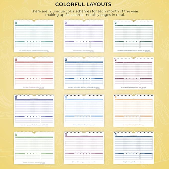 Clever Fox Habit Tracker Calendar – Inspirational Goal Tracker and Habit Calendar for Atomic Habits – Colorful Habit & Goal Planner Journal to Boost Productivity – 24 Months, 10″ x 8″ (Yellow)
