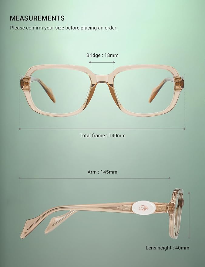 TIJN Vintage Inspired Blue Light Blocking Glasses, Modern Square Acetate Computer Screen Eye Glasses for Woman Men, AL01