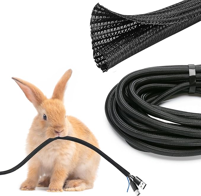 JOTO 1 Pack Cable Management Sleeve, 10 Feet Cord Organizer System with Zipper for TV Computer Office Home Entertainment, Flexible Cable Sleeve Wrap Cover Wire Hider System -Black