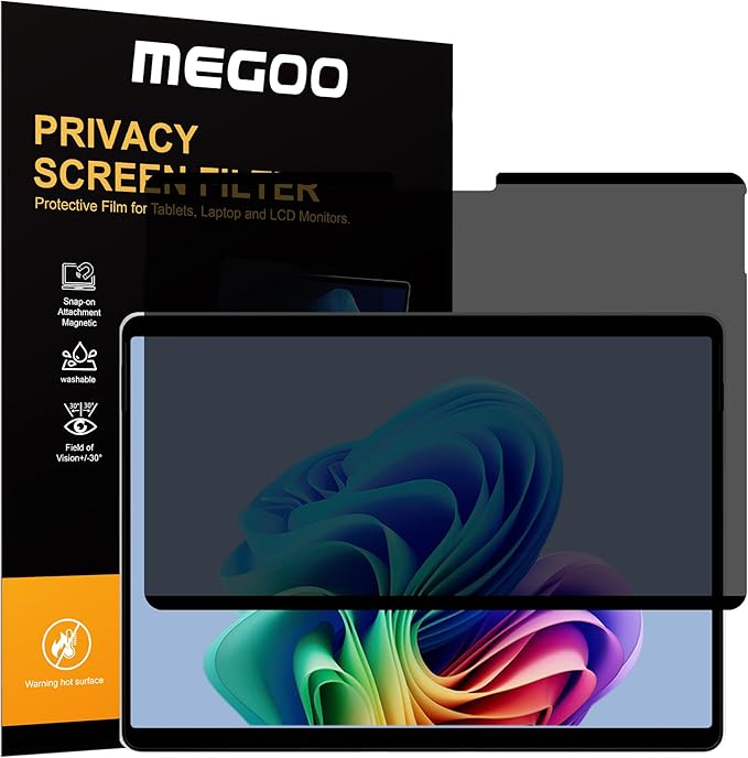 Megoo Privacy Screen Protector for Surface Laptop 7 13.8 Inch, Anti-Spy, Anti-Glare, Blue Light & UV Blocking, Magnetic Nano Technology, Removable Design