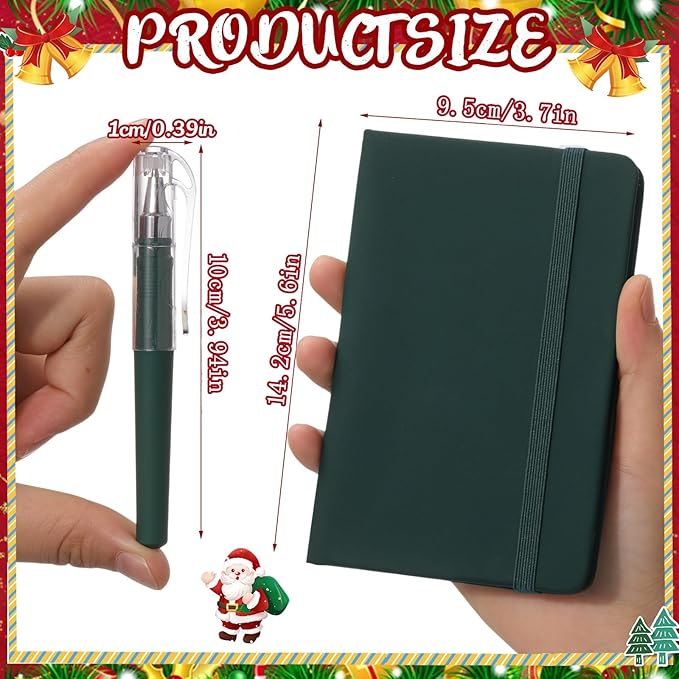 25 Pack Pocket Small Notebook Journals with Pen 5.6'' x 3.7'' Mini Journaling Notepads A6 Ruled Journals Hardcover Lined Notebook Bulk with Pen Holder for Office School Memo(Festive Colors)