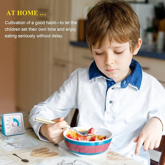 Secura 60-Minute Visual Timer, Classroom Timer, Countdown Timer for Kids and Adults, Time Management Tool for Teaching (Blue & Blue)