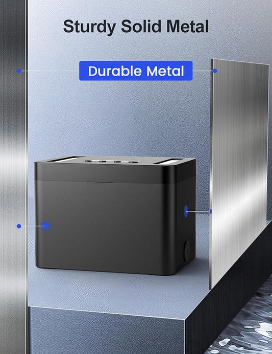 Metal Timed Lock Box with Emergency Unlocking, Phone Locked Box with Timer, Locking Container, Audio Prompt, Self-Control Safe Locker for Cellphone/iPad Mini/Medicine Gift Idea for Men Women