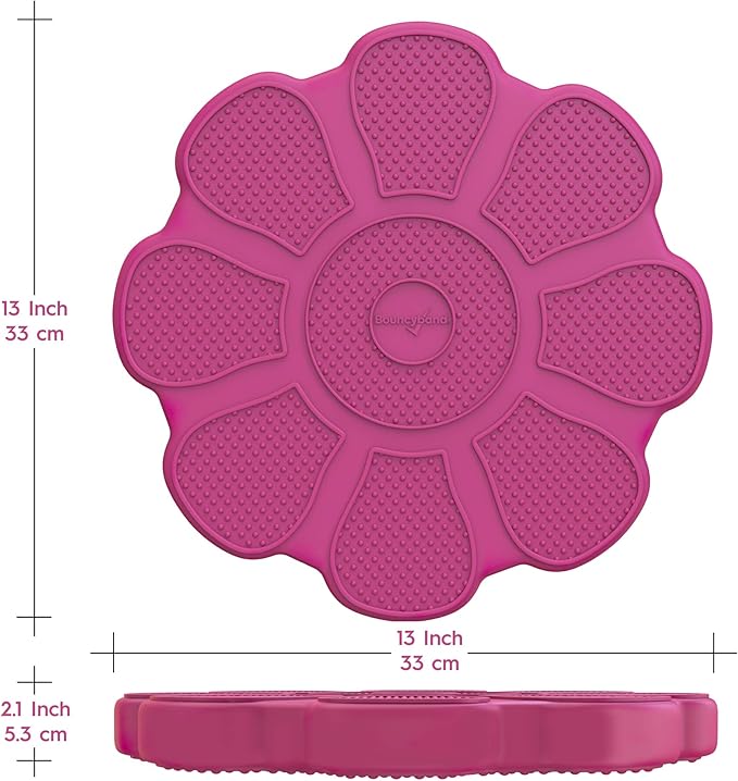 Shaped Wiggle Seats by Bouncyband – Red Flower, 13”x13”x2.2”– Inflatable Sensory Cushion for Kids, Improves Student Productivity and Focus, Comes with Easy-Inflation Pump to Customize Firmness