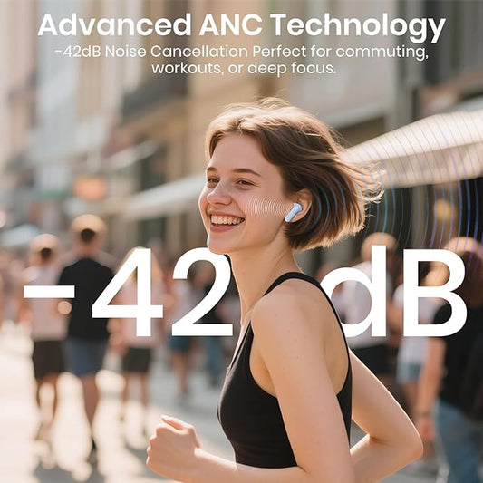 Wireless Earbuds 2025 Bluetooth Headphones 100H Playtime Ear Buds in-Ear Bluetooth Earbuds 5.4 Headphones Deep Bass Stereo Active Noise Cancelling IP5 Waterproof Earphones for Android iOS