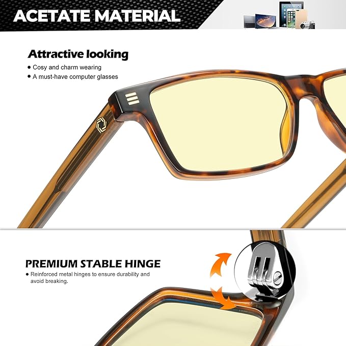 ANYLUV Blue Light Glasses Men Woman, Blue Light Blocking Glasses for Computer Gaming, Eye Strain Relief Eye Protection
