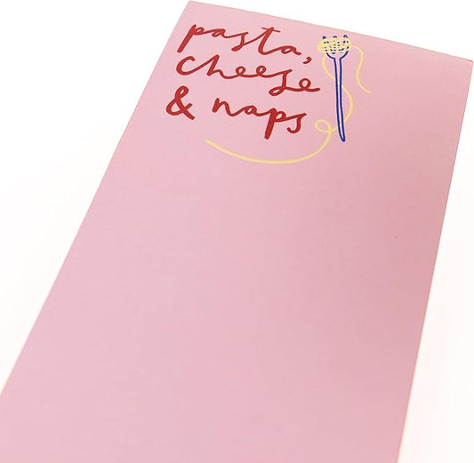 Graphique Pasta & Naps Magnetic Notepad, 100 Tear-Away Sheets for Grocery, Shopping & To-Do Lists, Writing Pad for Fridge, Kitchen, Office
