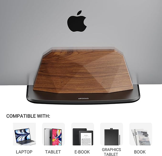 Vertical Laptop Stand - Walnut Adjustable Laptop Holder,Desktop Dock Compatible with All MacBook, Surface,Chromebook,Dell & More(Walnut)